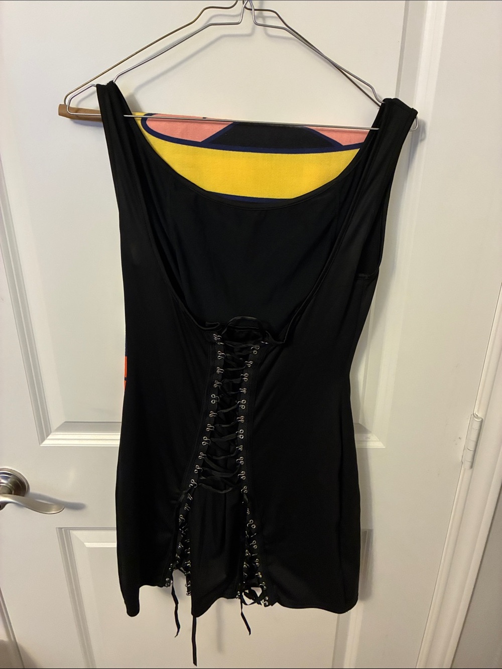 Black Lace-Up Tank Dress